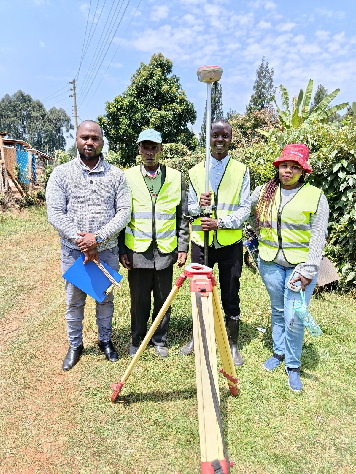 Tylers Geotechnologies team with survey equipment in the field